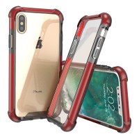 iPhone X Clear Case, iPhone 10 Clear Case  (Dark Red)